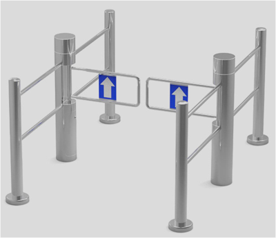 感应对开圆柱摆闸